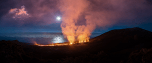 Le volcan du piton de la fournaise de la Réunion 